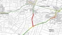 Ende der Woche soll die Vollsperrung der Straße zwischen Klingen und der B 38 aufgehoben werden. Restarbeiten werden ab der kommenden Woche unter halbseitiger Sperrung erledigt. 