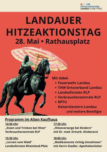 Am 28. Mai ist Hitzeaktionstag in LD mit vielen Aktionen. Zum Abschluss gibt es die Klimagespräche im Alten Kaufhaus. Foto. Stadt. LD. Frei.