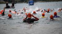 Der Schwimmwettbewerb des PAMINA-Triathlons 2025. Foto. Tim Schlindwein. Pressefrei. 
