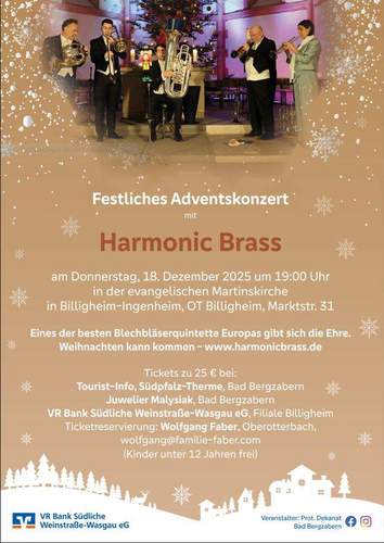 Das Programm von Harmonic Brass, eine der besten Bläser-Formationen im Land. 