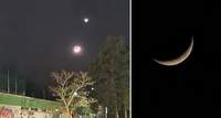 Ein besonderer Moment am gestrigen Samstagabend. Mond und Stern im Nachthimmel über der Südpfalz. Foto. rw. 