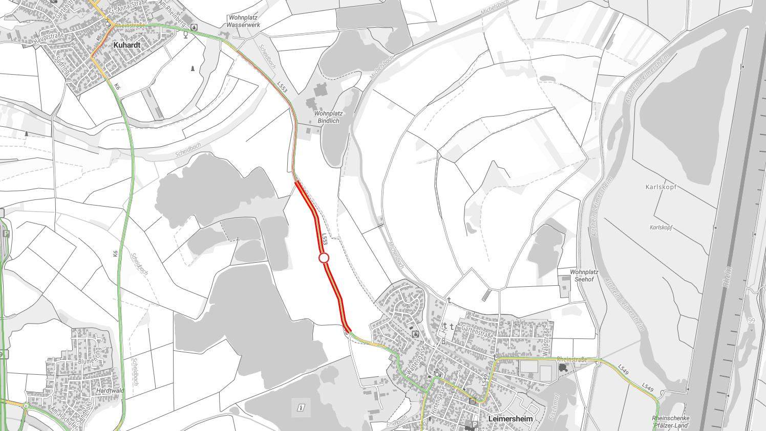 Ende kommende Woche wird die Vollsperrung der L 553 zwischen Kuhardt und Leimersheim aufgehoben. 