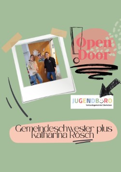 Junge und alte Menschen zusammenbringen zwecks gemeinsamen Projekten. Ziel des Jugendbüros der VG Edenkoben und der Gemeindeschwester. Plakat. VG. Edenkoben. Frei. 