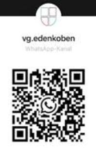 Wer nichts verpassen möchte. QR-Code scannen, Kanal vg.edenkoben abonnieren und auf dem Laufenden bleiben.
