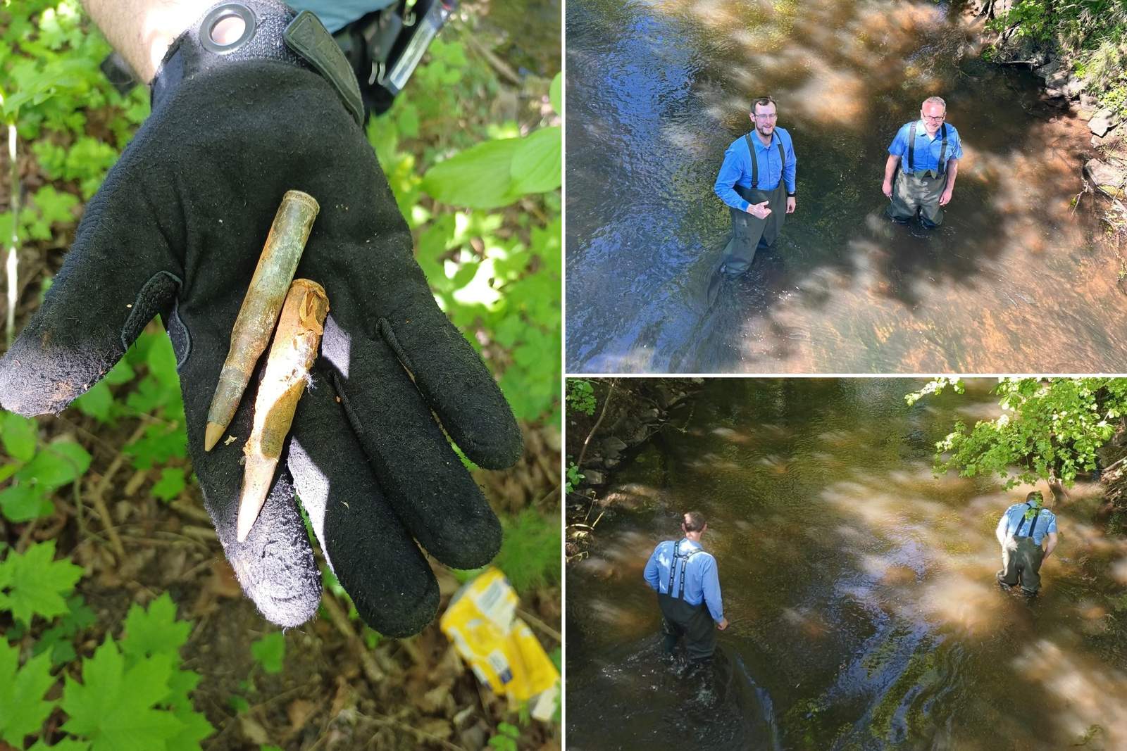Das LDer Ordnungsamt im Wasser im Einsatz. Bei der Bergung von Gewehrmunition. Foto. Stadt. LD. Frei. 