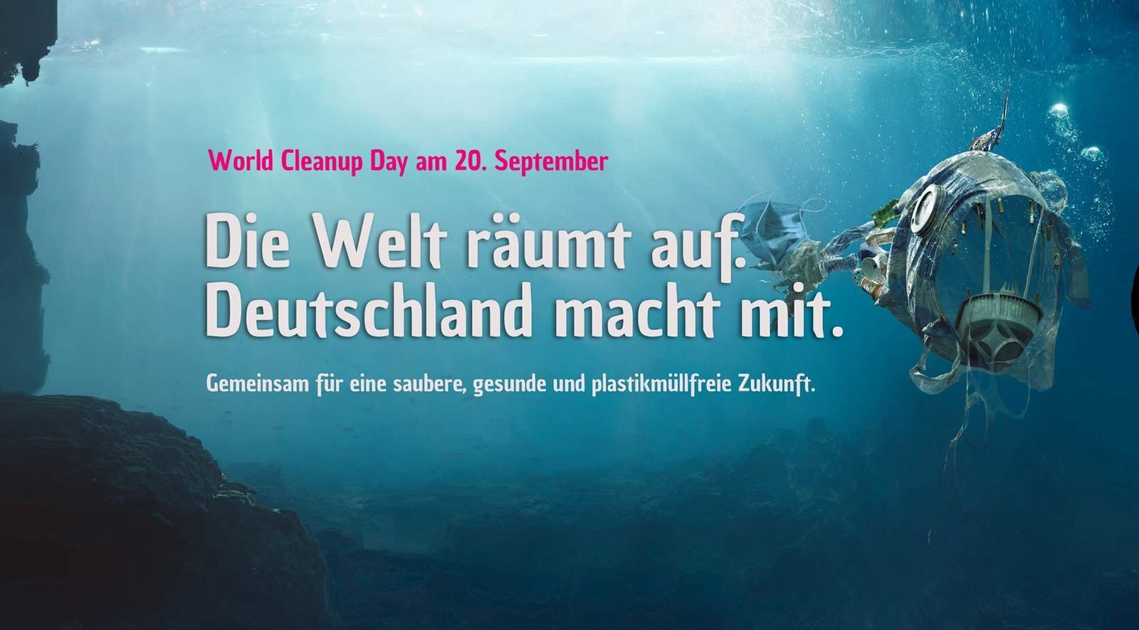 Jede und jeder kann mitmachen beim World Clean-up-Day. Einfach über die Webseite checken, wo es in der Umgebung Aktionen gibt. Oder selbst eine organisieren. Foto: Let’s Do It! Germany. WCD_fish. Pressefrei.