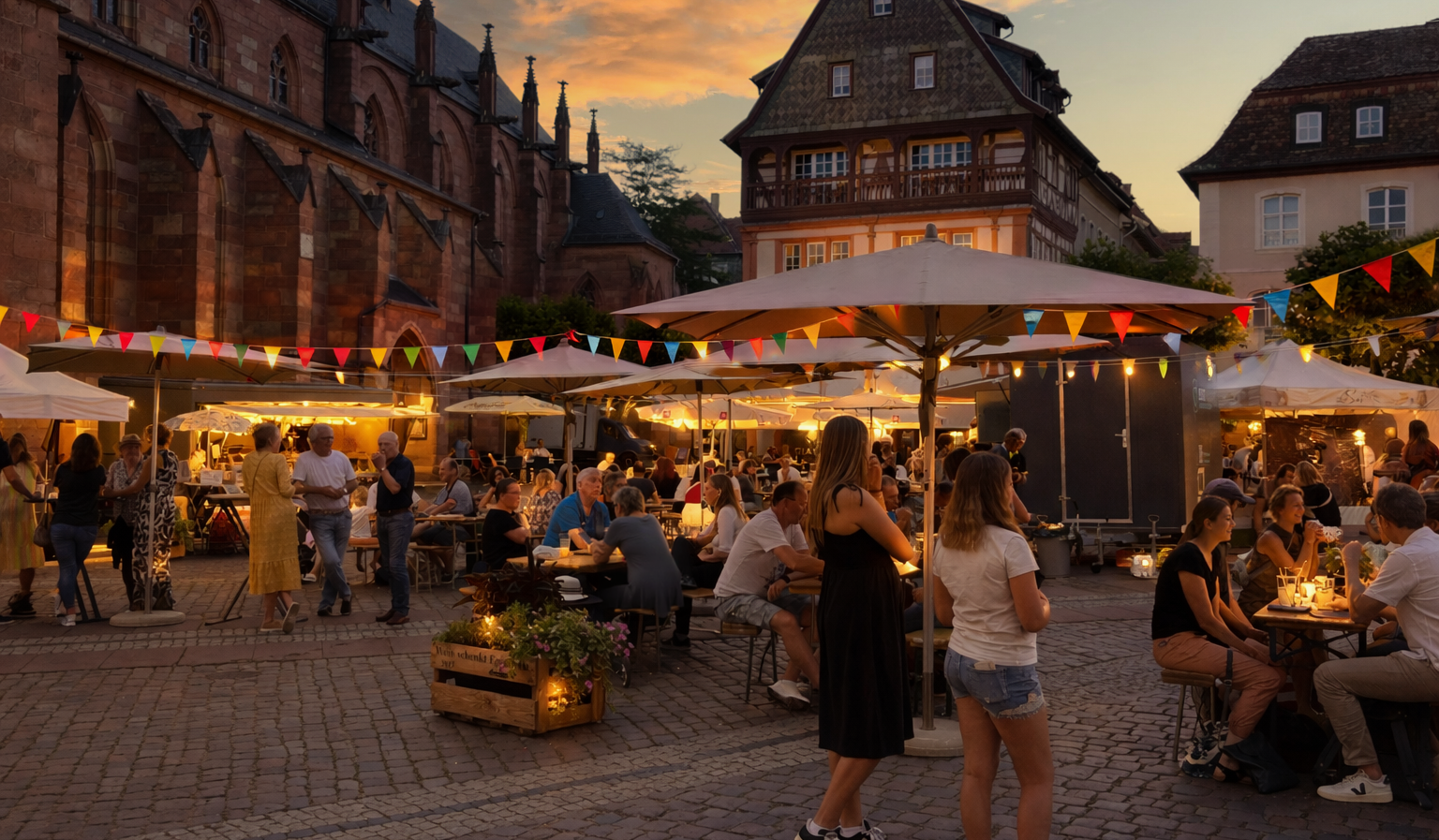 Am morgigen Donnerstagnachmittag beginnt auf dem Marktplatz in NW der Abendmarkt, das After-Work-Event mit Musik.