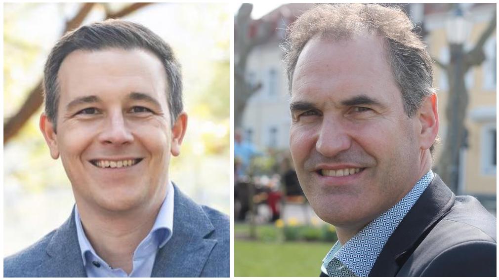Landrat Dietmar Seefeldt (re.) und der Annweilerer Bürgermeister Christian Burkhart laden für 5. August zur Bürgersprechstunde ein. 
