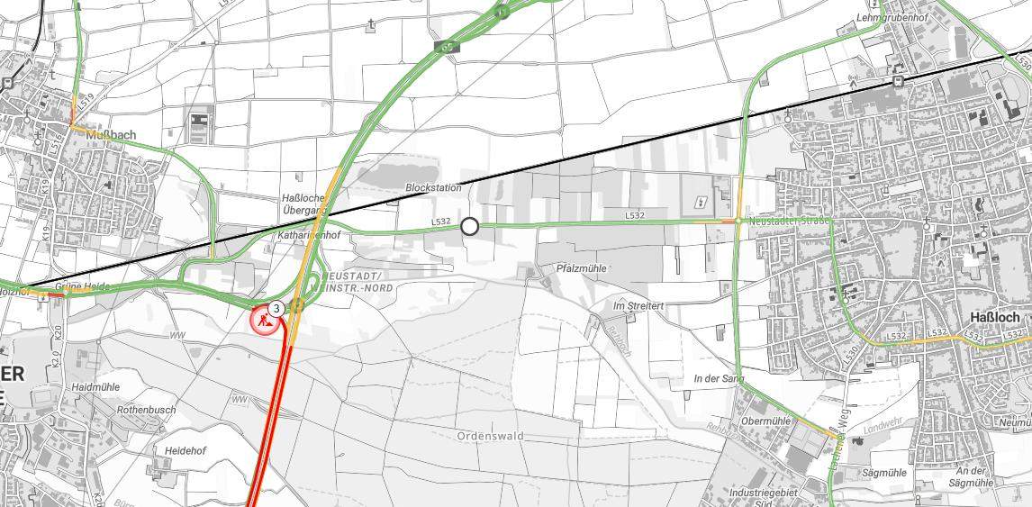Die viel befahrene Verbindung (L 532) zwischen Haßloch und Mußbach wird ab morgen wegen Fahrbahnerneuerung bis in den Anfang des August voll gesperrt. 
