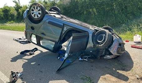 Überschlag auf der A 65 bei LD am gestrigen Mittwoch. 