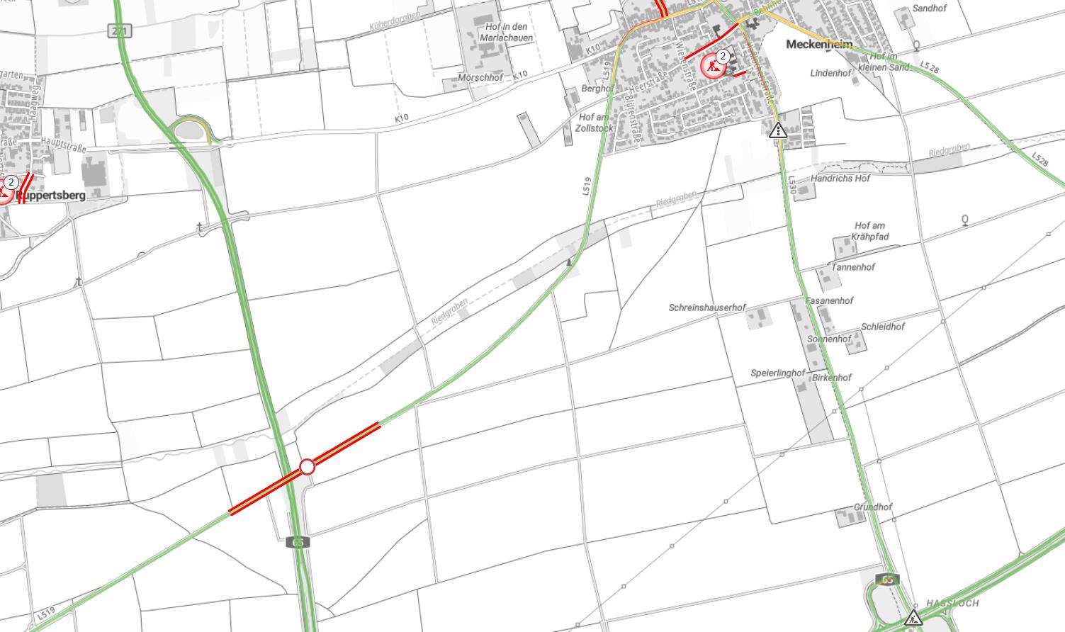 Die wegen Reparaturarbeiten gesperrte Brücke über die B 271 zwischen Meckenheim und Mussbach soll am Dienstag wieder frei gegeben werden. 