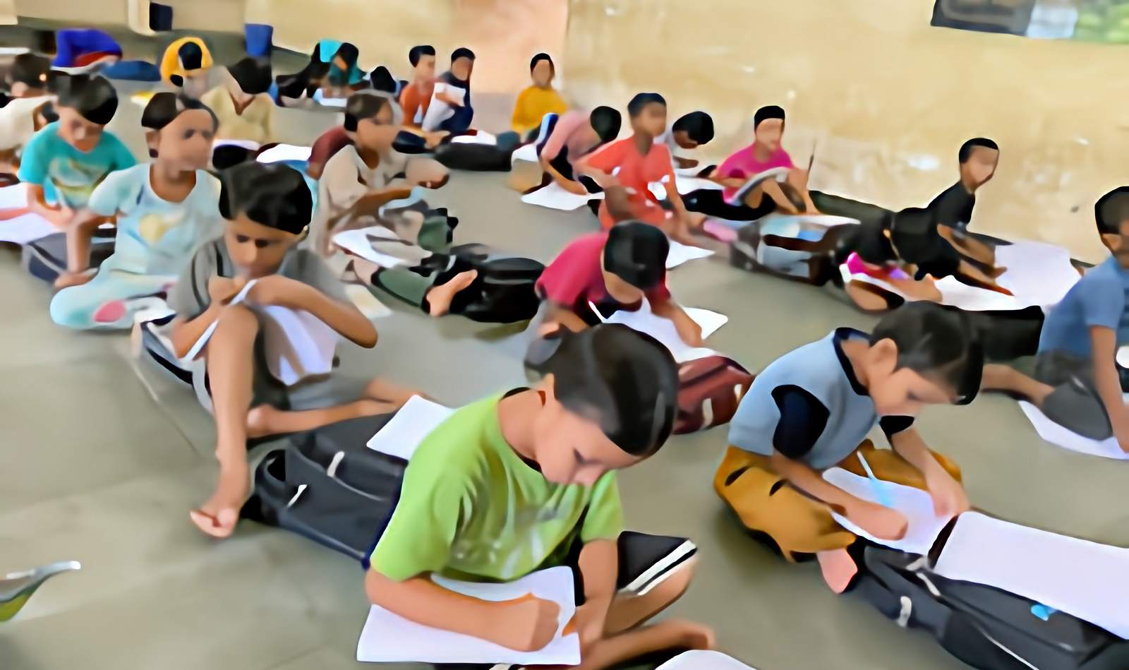 Dank der Hilfe aus Deutschland, wie dem Fröhlichen Kunterbunt (FKB) können indische Kinder in heim-eigenen Schulen gehen und erhalten dort auch selbstredend Kost und Logis.